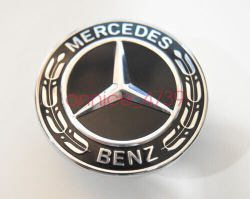 NEW AMG Hood Black Flat Laurel Wreath Badge Emblem A0008171701