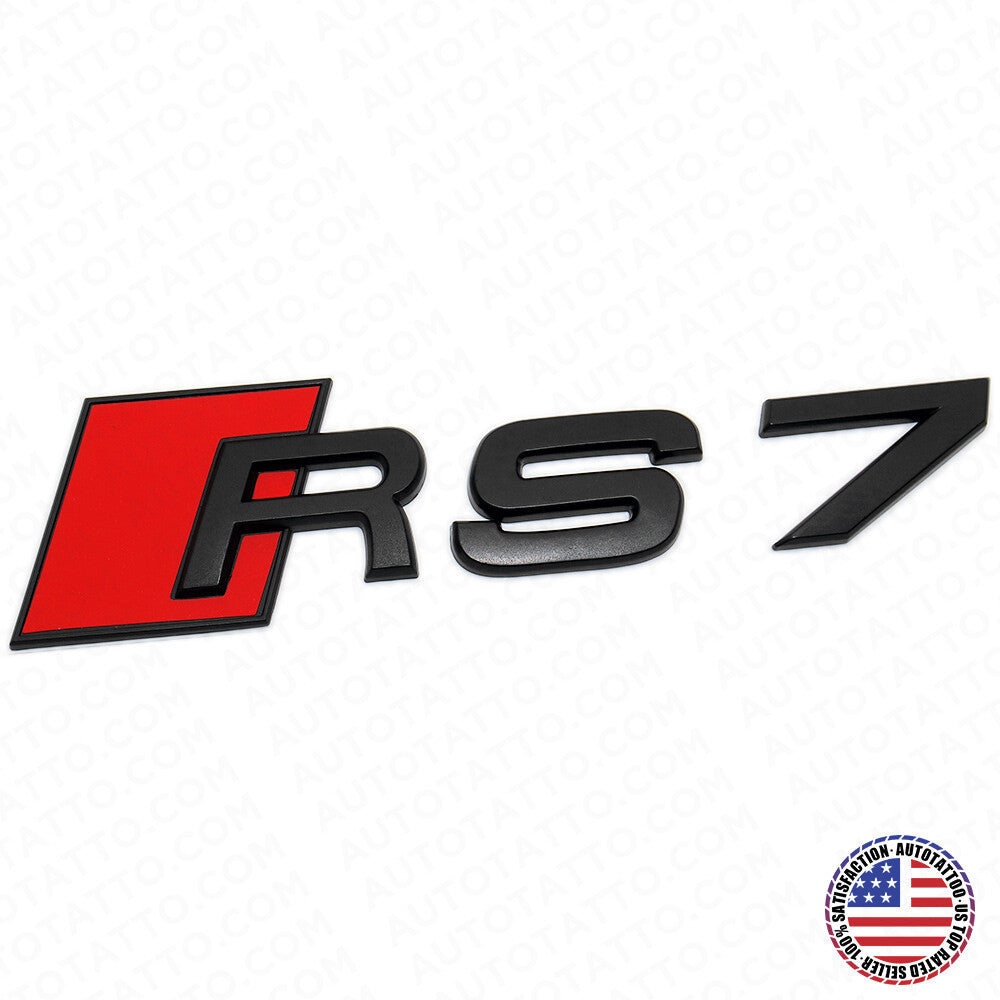 Audi RS 7 Matte Black Rear Letter Tail Nameplate Trunk Emblem Badge Sport