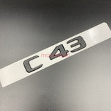 Matte black C43 AMG BITURBO 4MATIC Trunk Emblem Badge Sticker For Mercedes Benz
