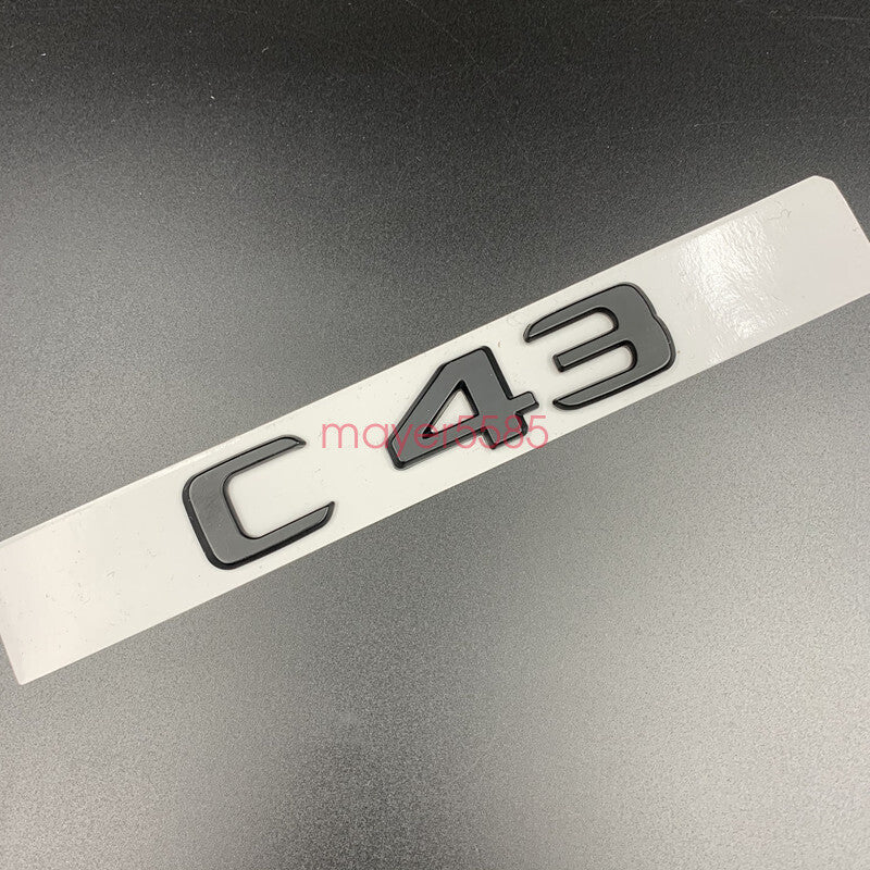 Matte black C43 AMG BITURBO 4MATIC Trunk Emblem Badge Sticker For Mercedes Benz