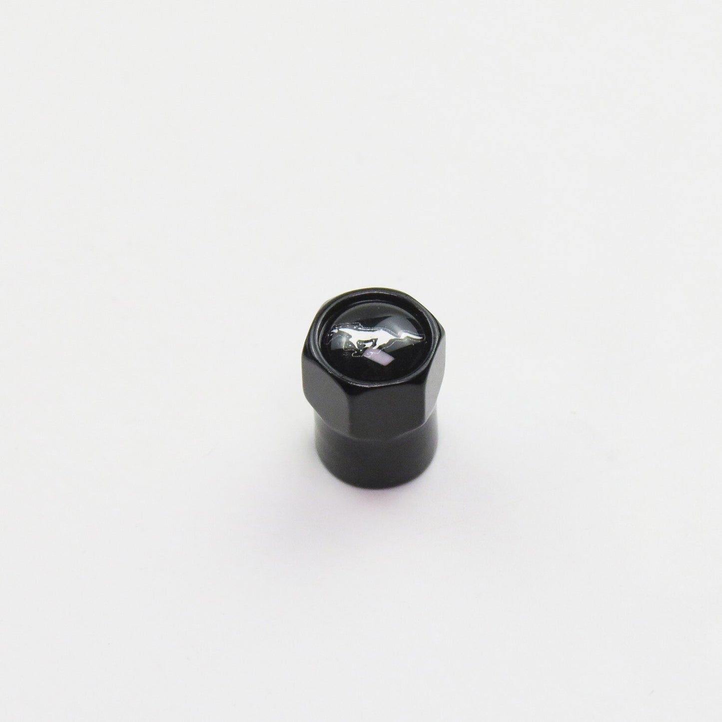 Compatible with Ford Mustang 4Pcs Tire Valve Stem Caps Black Anodized Aluminum