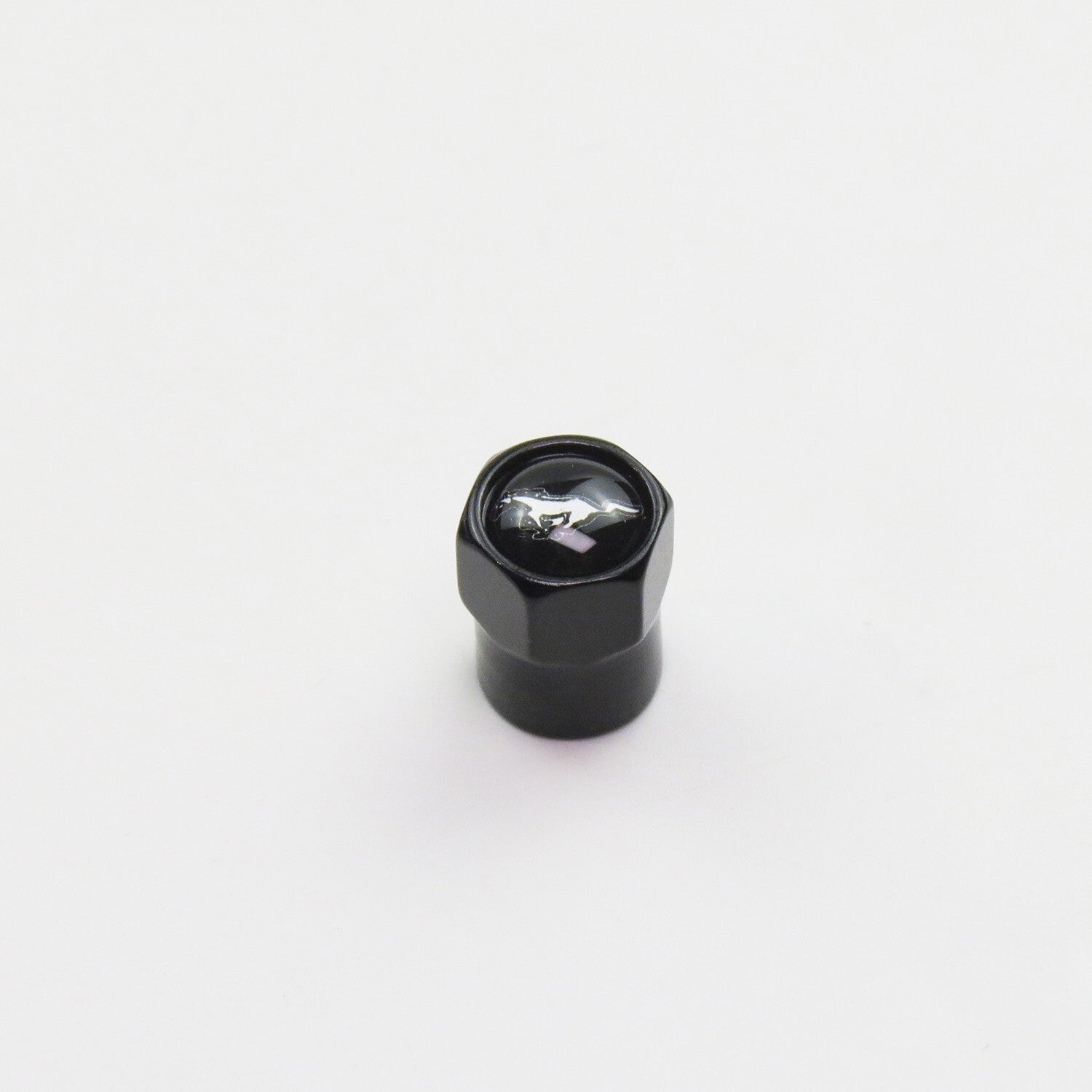 Compatible with Ford Mustang 4Pcs Tire Valve Stem Caps Black Anodized Aluminum