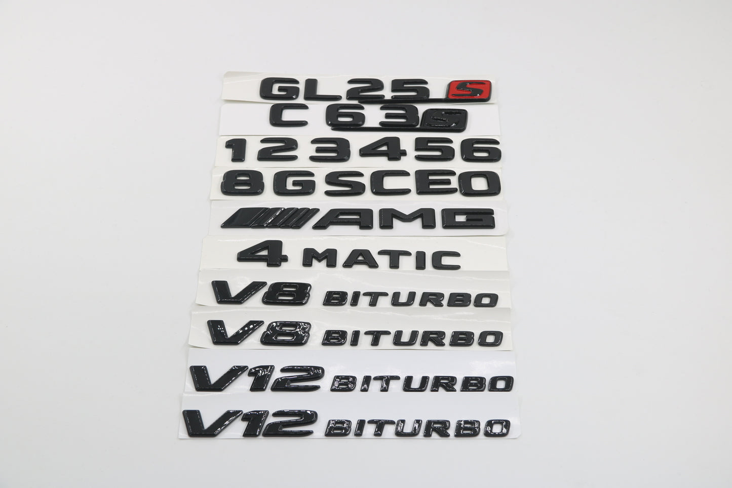 E-CLASS GLOSS BLACK SET E250d REAR TRUNK BADGES EMBLEMS STICKER