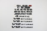 E-CLASS GLOSS BLACK SET E250d REAR TRUNK BADGES EMBLEMS STICKER