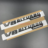 Glossy Black S63L AMG V8 BITURBO Trunk Emblem Badge Sticker For Mercedes Benz