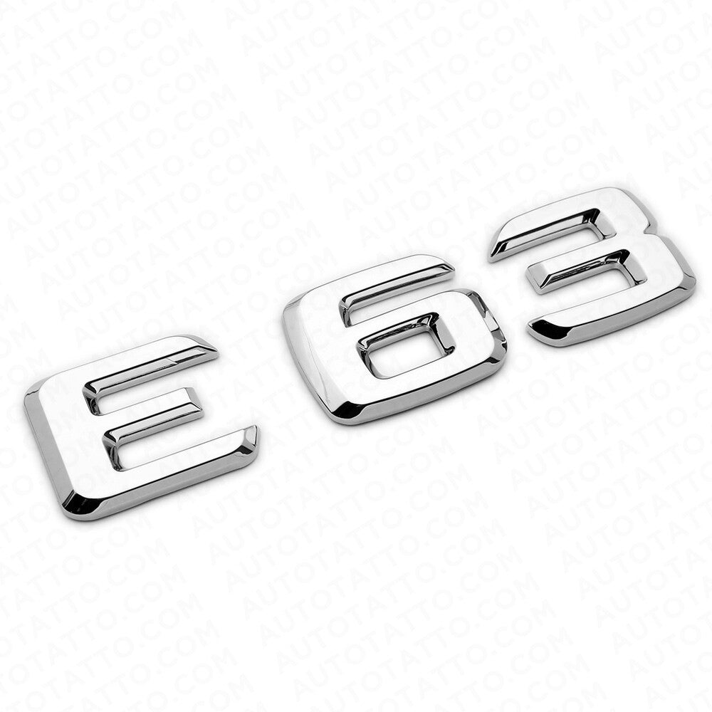 07-13 E 63 AMG Letter Emblem 3D Trunk Logo Nameplate Badge Decorate Sport Chrome