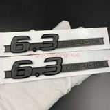 Matte black "C63 AMG 6.3 AMG" Letters Trunk Embl Badge Sticker for Mercedes