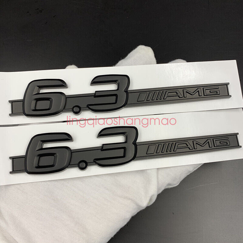Matte black "C63 AMG 6.3 AMG" Letters Trunk Embl Badge Sticker for Mercedes