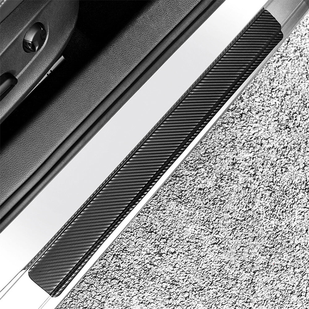 4x Carbon Fiber Car Door Plate Sill Scuff Cover Anti-Scratch Sticker Accessories
