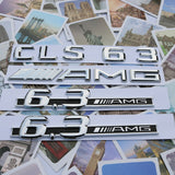 Chrome "CLS63+ AMG + 6.3 AMG" Letters Trunk Embl Badge Sticker for Mercedes Benz