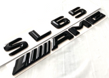 2X GLOSS BLACK SL65+AMG FOR MERCEDES SL65 REAR TRUNK EMBLEM BADGE NAMEPLATE