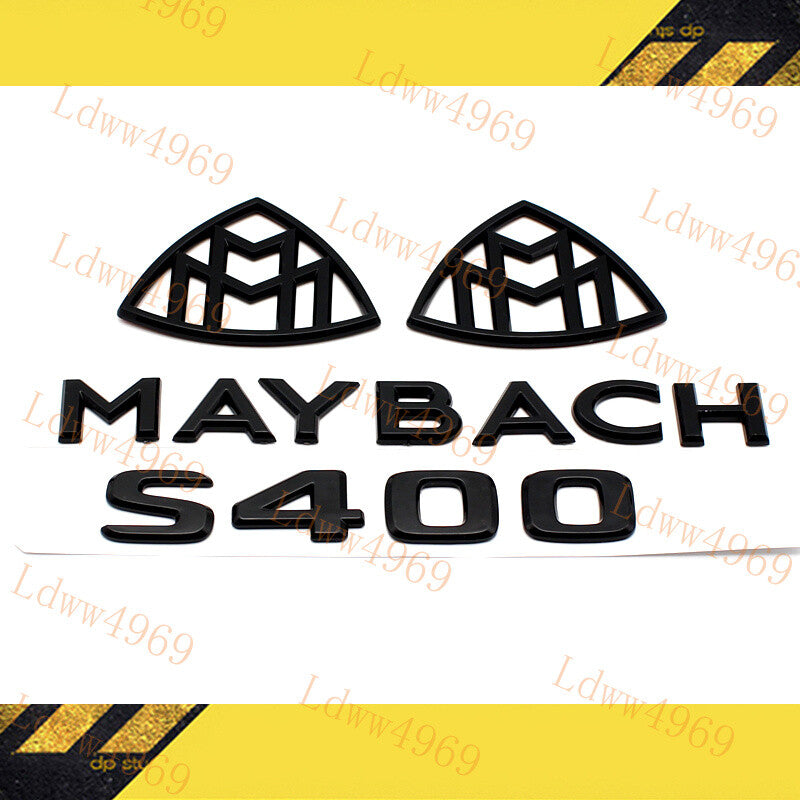 4pcs Black ABS Trunk Emblem Badge Sticker for S-Class W222 S400 Maybach 2015+