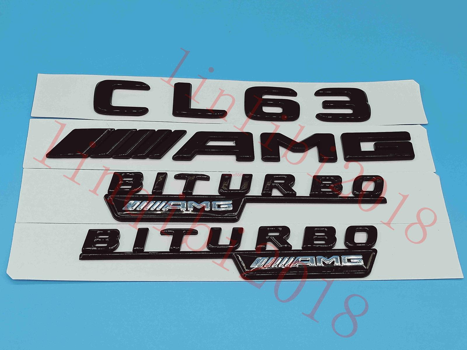 Gloss Black Flat " CL63 AMG BITURBO " Trunk Embl Badge Sticker for Mercedes Benz