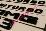 New Mercedes  S63 V8 BITURBO + AMG Badge Glossy Black Trunk Fender Emblem ben