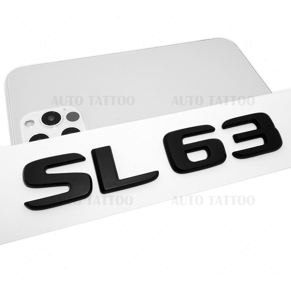 17+ SL 63 AMG Letter 3D Emblem Trunk Logo Nameplate Badge Decorate Matte Black
