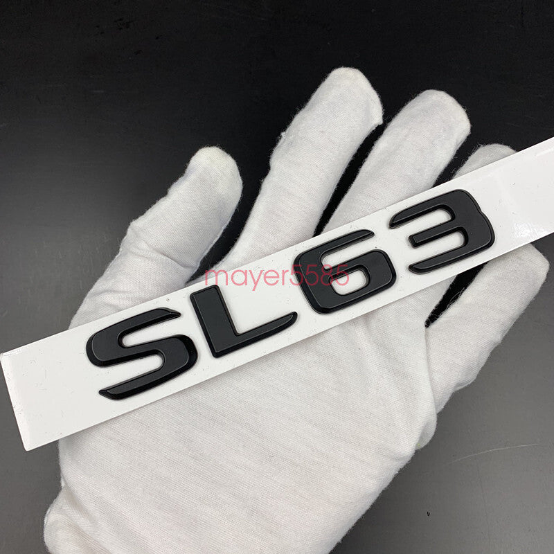 Matte black "SL63 AMG 6.3AMG" Letters Trunk Embl Badge Sticker for Mercedes Benz