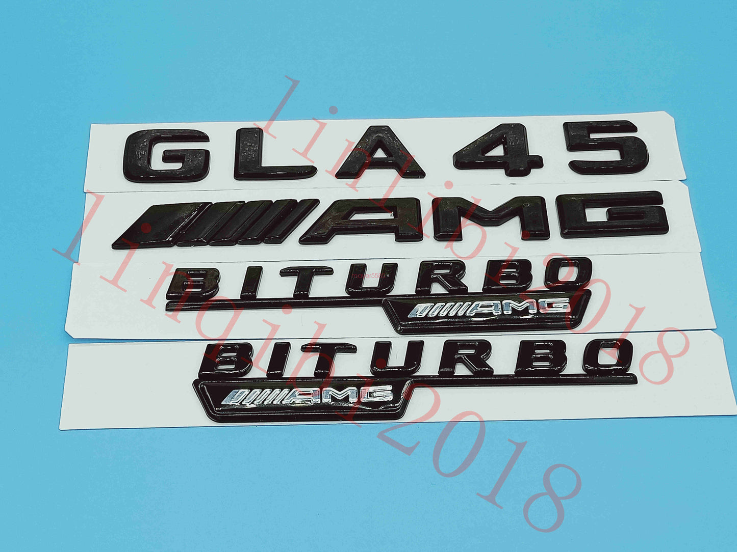 Gloss Black Flat " GLA45 AMG BITURBO" Trunk Embl Badge Sticker for Mercedes Benz
