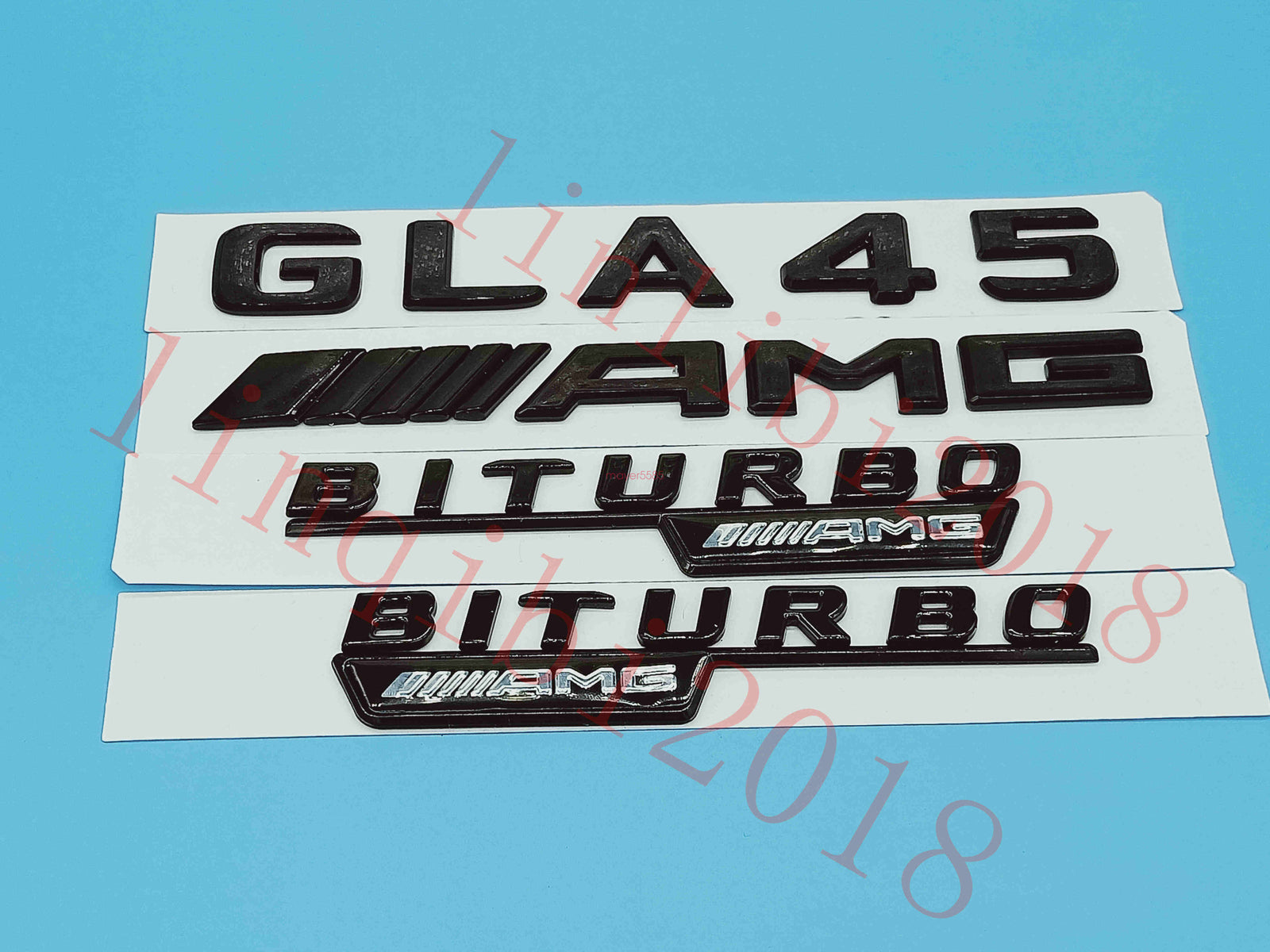 Gloss Black Flat " GLA45 AMG BITURBO" Trunk Embl Badge Sticker for Mercedes Benz