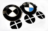 Matte Black Sticker for BMW Emblem Vinyl Wrap Overlay Decal Roundel Badge Logo