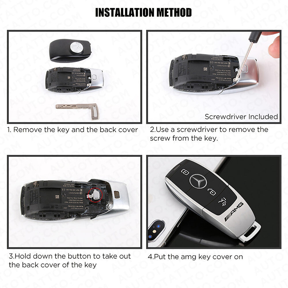 AMG Edition New Remote Key FOB Cover Holder Protect Replace For Mercedes Sport