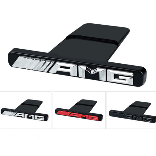 Badge Front Vertical Strip Grill Radiator Decal Sticker Emblem For AMG Race Car