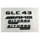 matte Black Trunk Fender Emblems Badges for Mercedes GLC43 AMG BITURBO 4MATIC
