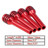 4pcs Red Car Interior Accessories Aluminum Door Lock Stick Knob Pull Pins Cover