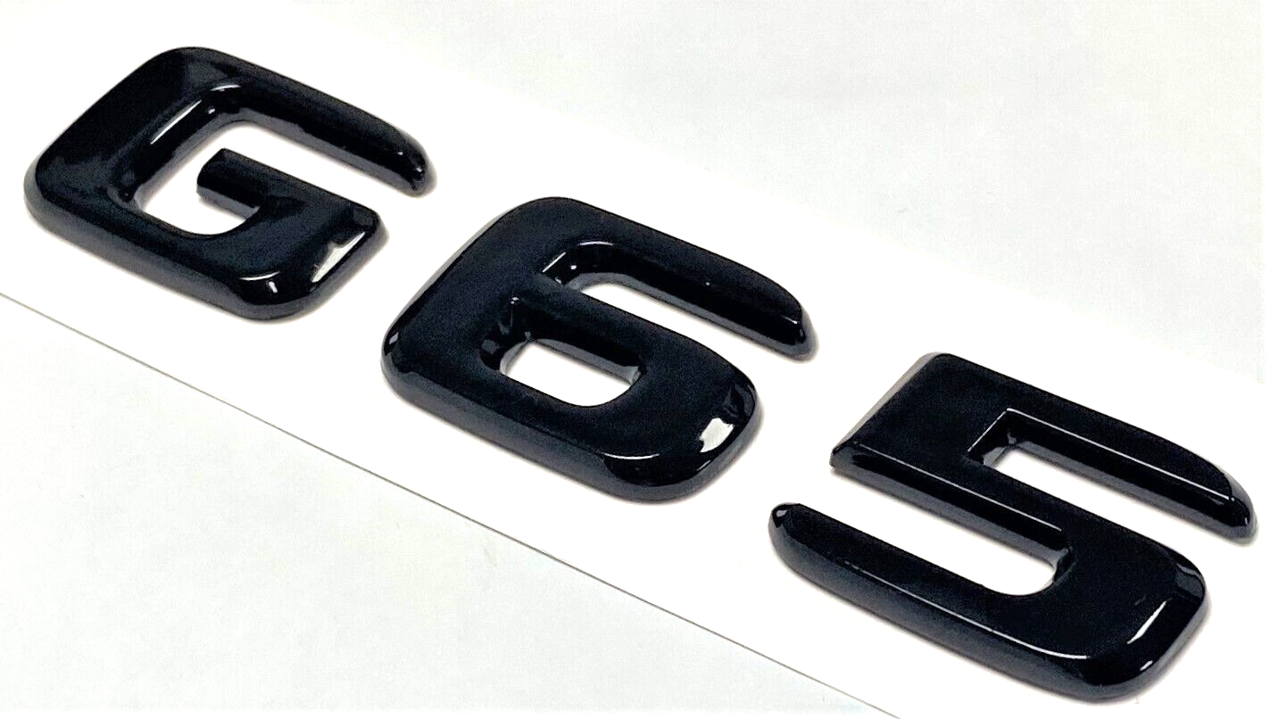 BLACK G65 FOR MERCEDES REAR TRUNK EMBLEM BADGE NAMEPLATE DECAL LETTER NUMBERS