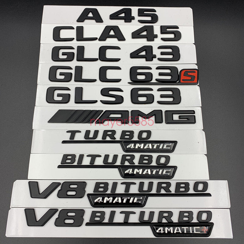 Gloss Black G55 V8 BITURBO Trunk Emblem Badge Sticker For Mercedes Benz G55