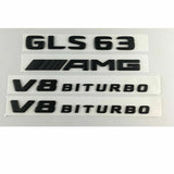 matte Black GLS63 AMG V8 BITURBO Trunk Fender Emblems Badges for Mercedes  X166