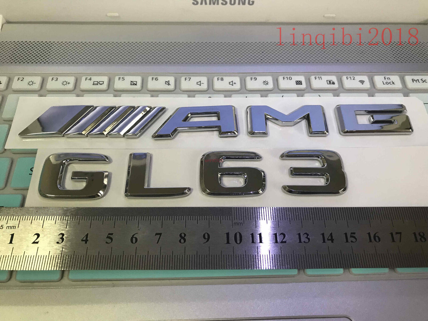 Mercedes Benz 2018 " GL63 + AMG" High quality Rear Trunk Emblem Decal Badge