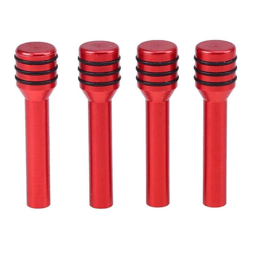 4pcs Red Car Interior Accessories Aluminum Door Lock Stick Knob Pull Pins Cover
