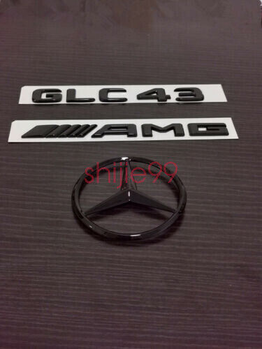 Gloss Black GLC43 AMG and Rear Star replacement PACKAGE Badge Sticker X253 GLC