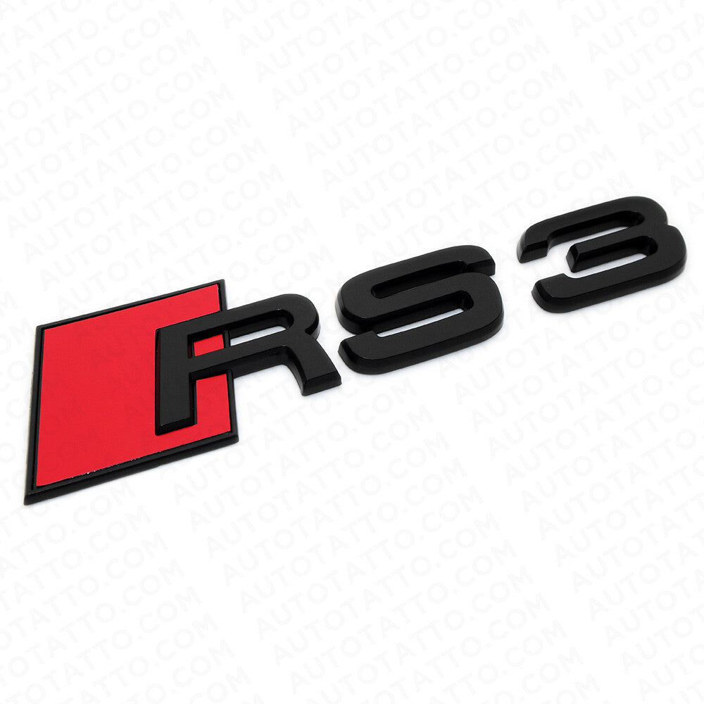 Audi RS3 Matte Black Rear Letter Tail Nameplate Trunk Emblem Badge Sport Sline