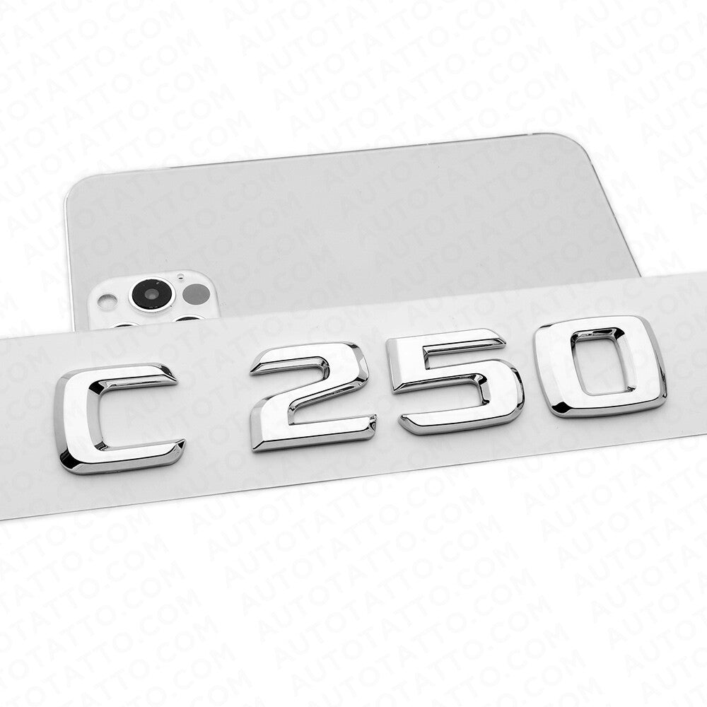 12-15 C 250 Letter Emblem 3D Trunk Logo Nameplate Badge Decoration AMG Chrome