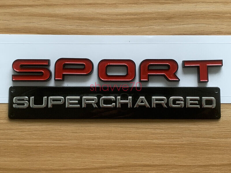 New Range Rover SPORT Glossy RED BLACK Lettering SUPERCHARGED Land Badge Emblem