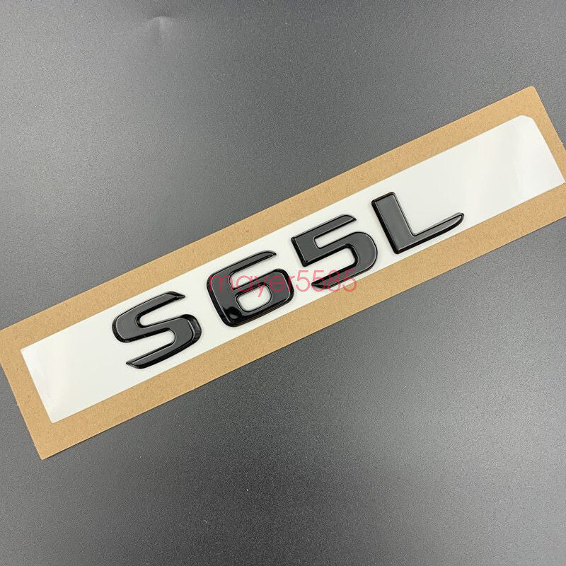 Glossy Black For Mercedes S65L AMG V12 BITURBO Trunk Emblem Badge Sticker Set