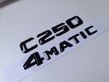 C250 4matic Black Letter Number Rear Boot Badge Emblem For C Class Mercedes