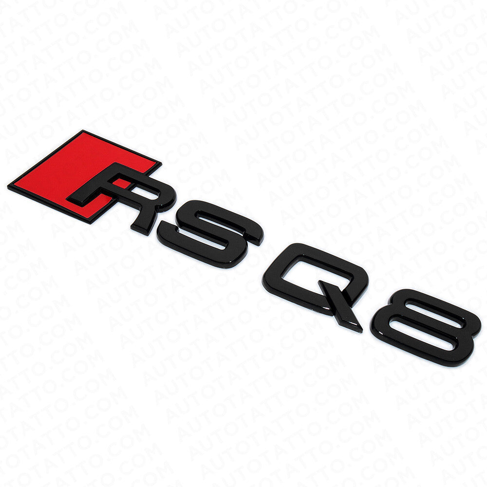 Audi RS Q8 Gloss Black Rear Letter Liftgate Nameplate Trunk Emblem Badge Sport