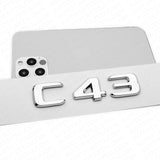 17-20 C43 Emblem Trunk Lid Letter Logo Nameplate Badge Decorate AMG OEM Chrome