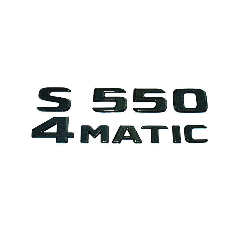 3pcs S550 4MATIC Rear Star Emblem Gloss Black Letter Badges For MB W221 Sedan