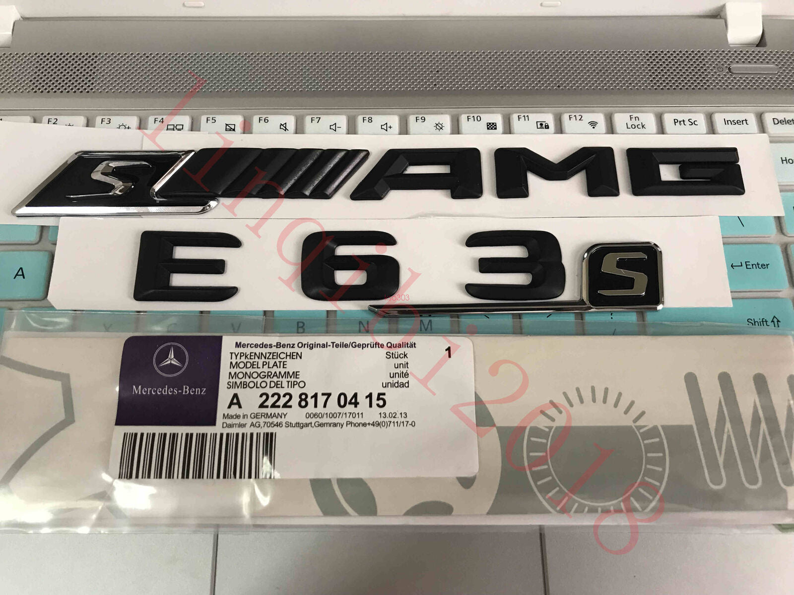 Matt black "s E63 + AMG s" Letters Trunk Emblem Badge Sticker