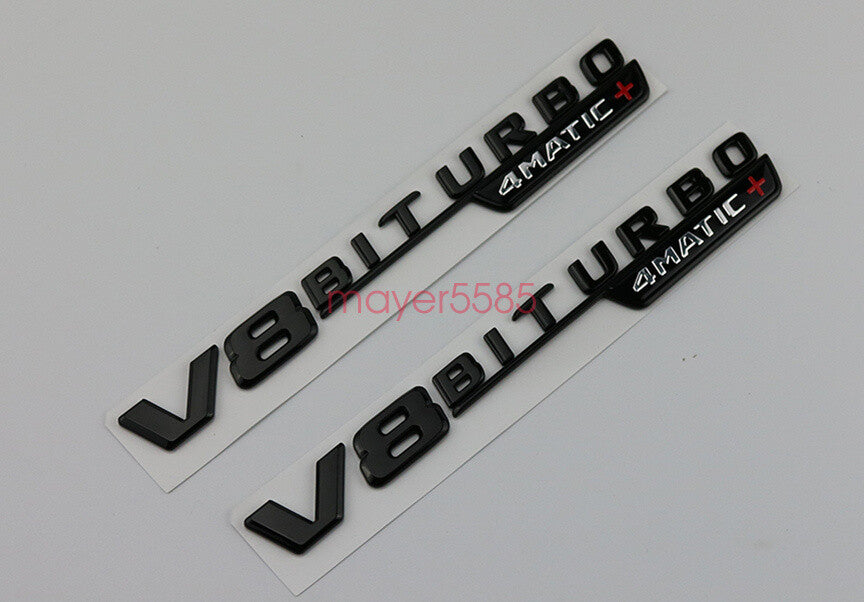 GLC63 AMG V8 BITURBO Trunk Emblem Badge Sticker for Mercedes Benz Matte black