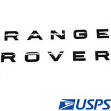 4PCS For RANGE ROVER Front Grille Rear Tailgate Emblem Oval Badge Gloss Black