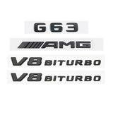4pcs G63 AMG V8 BITURBO Matte Black Badge Emblem for Mercedes Benz W463 W464 G63