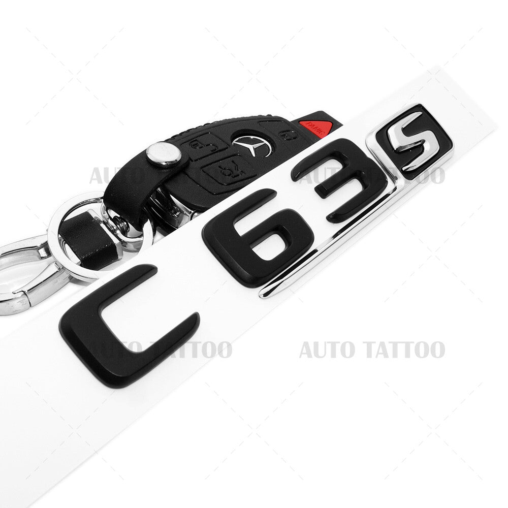 17-20 C 63 S AMG Emblem Trunk Lid Letter Logo Nameplate Badge Decorate Black