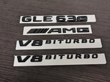 Gloss Black GLE63S AMG S V8 BITURBO PACKAGE Trunk Emblem Badge Sticker W166 C292