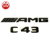 C43 AMG Glossy Black Red Car Rear Trunk Lid Sticker Emblem For Mercedes-Benz