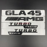 Matte black GLA45 AMG TURBO 4 MATIC Trunk Emblem Badge Sticker For Mercedes Benz