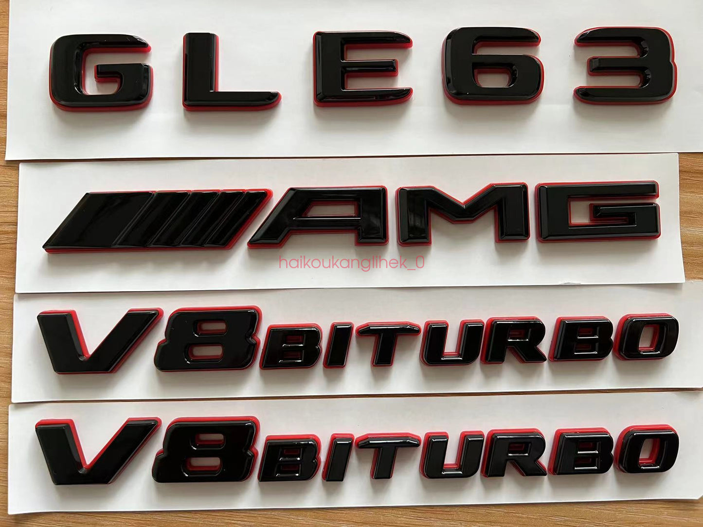 Black RED GLE63 AMG V8 BITURBO Emblem Badge Sticker Set For Mercedes GLE63
